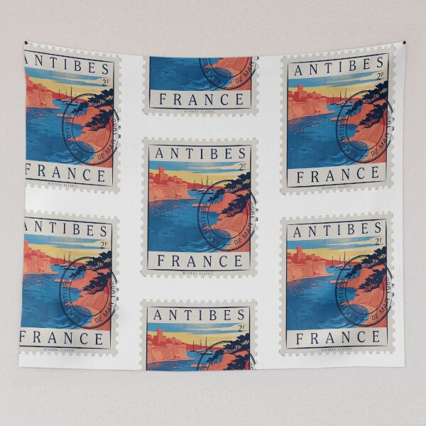 Item preview, Antibes France Riviera Coastal Postage Stamp Sticker designed and sold by stickercuffs.