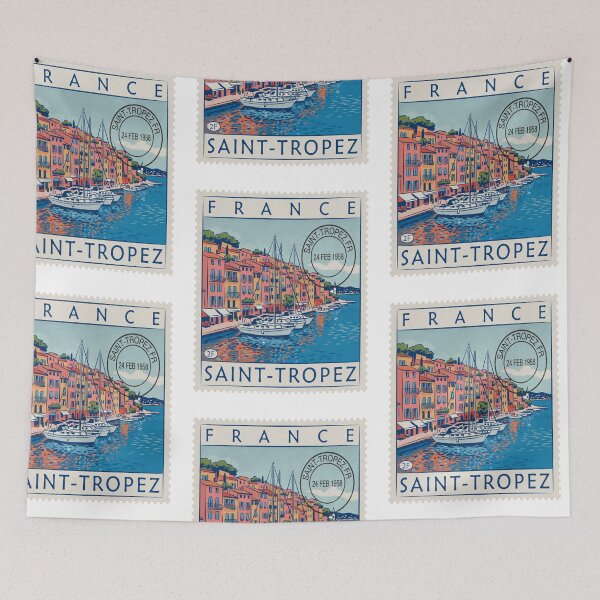 Item preview, Saint Tropez France Riviera Postage Stamp Travel Sticker designed and sold by stickercuffs.