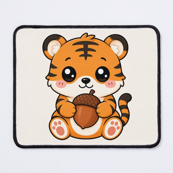 Item preview, Cute Tiger Holding Acorn Autumn Fall Season designed and sold by Seculinator.
