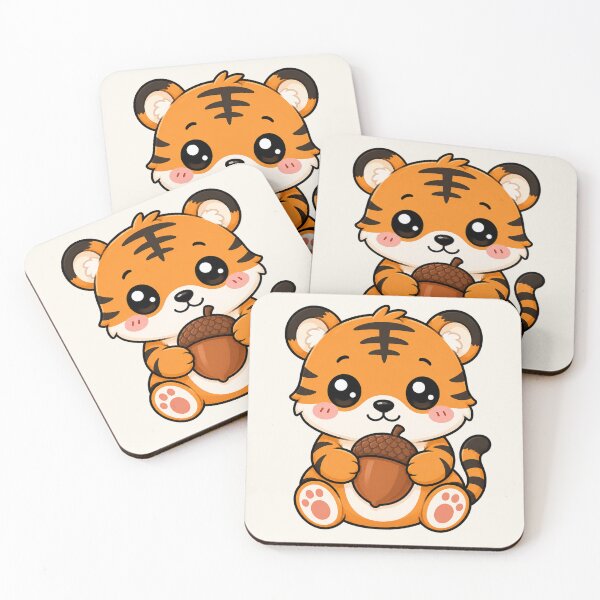 Item preview, Cute Tiger Holding Acorn Autumn Fall Season designed and sold by Seculinator.
