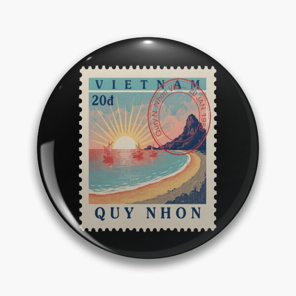 Artikelvorschau, Quy Nhon Vietnam Küsten-Briefmarken-Reiseaufkleber entworfen und verkauft von stickercuffs.