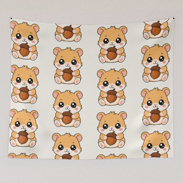Item preview, Cute Hamster Holding Acorn Autumn Fall Season designed and sold by Seculinator.