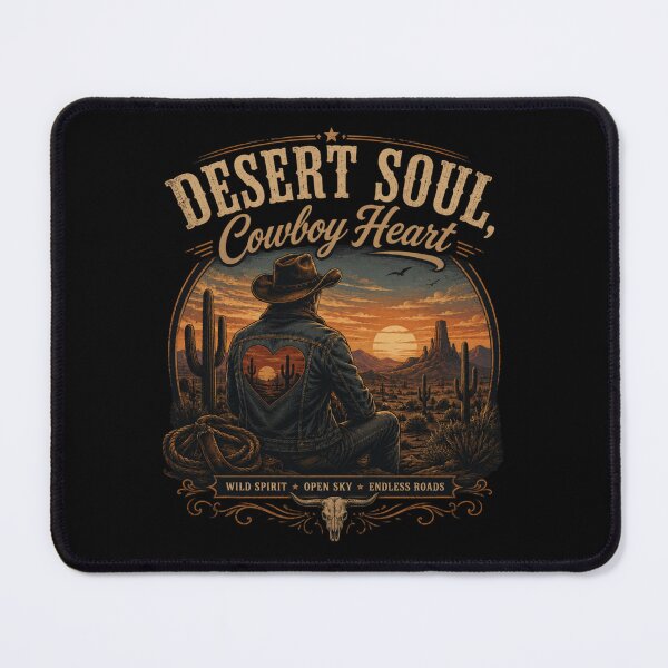 Item preview, Desert Soul, Cowboy Heart T-Shirt – Vintage Western Sunset Design, Retro Cowboy Aesthetic Tee, Wild West Graphic Shirt designed and sold by Artimax-Studio.