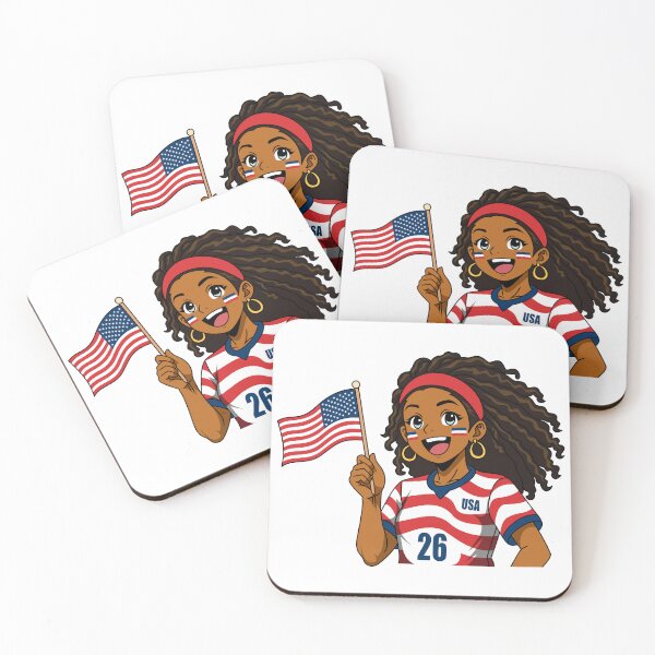 Item preview, Proud Anime Girl Holding USA Flag designed and sold by Anne97s.