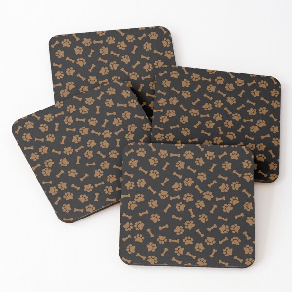 Item preview, Black And Bronze Dog Paw And Bone Pattern designed and sold by pattern-archive.