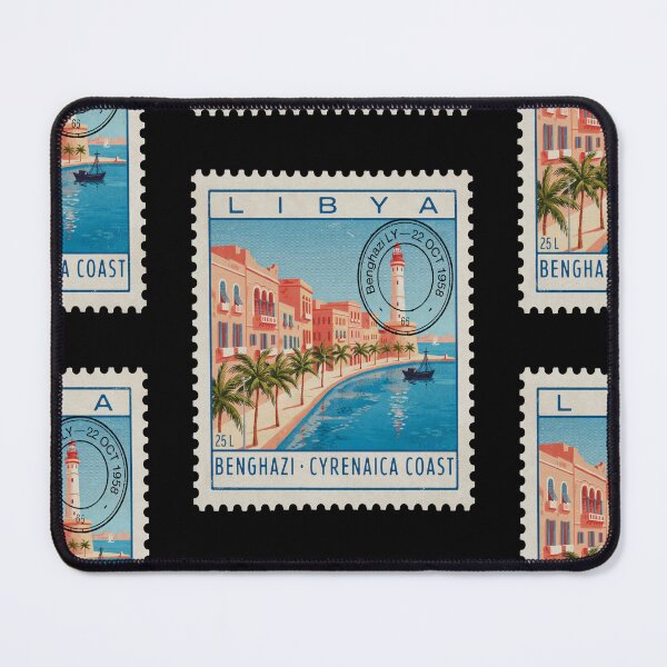 Item preview, Benghazi Libya Cyrenaica Coast Postage Stamp Travel Sticker designed and sold by stickercuffs.