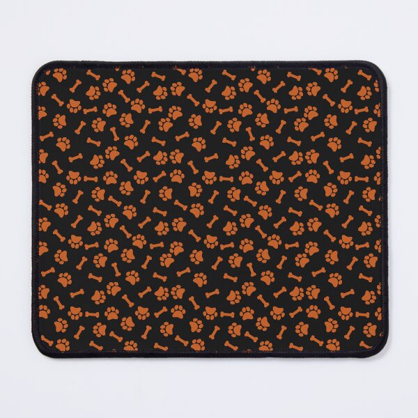 Item preview, Black And Burnt Orange Dog Paw And Bone Pattern designed and sold by pattern-archive.