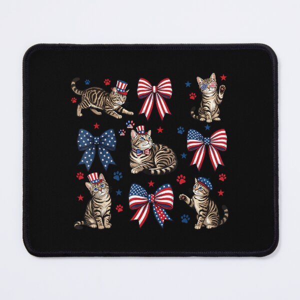 Item preview, Patriotic Cat 4th of July Bow American Flag Girls Women designed and sold by SylviaYLaughlin.