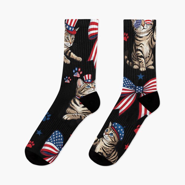 Item preview, Patriotic Cat 4th of July Bow American Flag Girls Women designed and sold by SylviaYLaughlin.