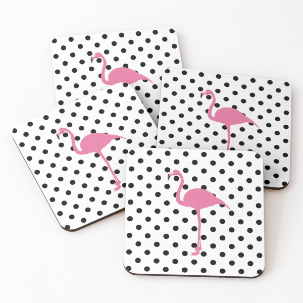 Item preview, Fresh Pink Flamingo Polka Dot Pattern designed and sold by GraffiTimi.