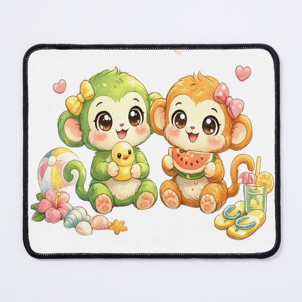 Item preview, Cute Summer Monkeys - Kawaii Beach Vacation Baby Animals designed and sold by ToonyTeez.