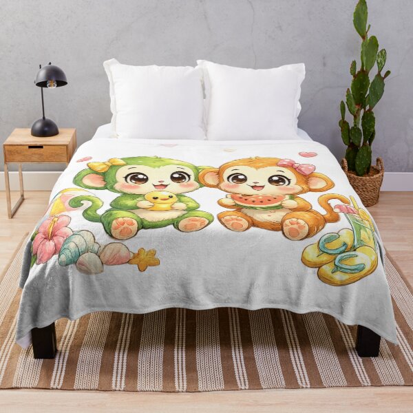 Item preview, Cute Summer Monkeys - Kawaii Beach Vacation Baby Animals designed and sold by ToonyTeez.