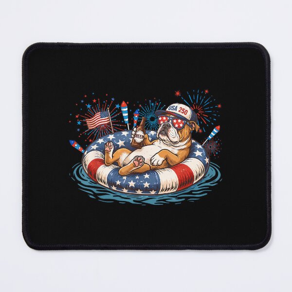 Item preview, Patriotic English Bulldog Beer Floatie USA Flag 4th of July designed and sold by SylviaYLaughlin.