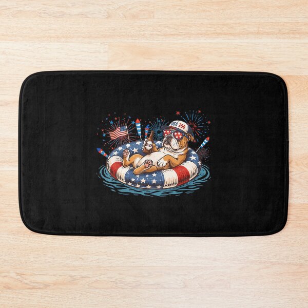 Item preview, Patriotic English Bulldog Beer Floatie USA Flag 4th of July designed and sold by SylviaYLaughlin.