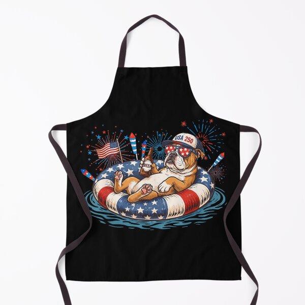 Item preview, Patriotic English Bulldog Beer Floatie USA Flag 4th of July designed and sold by SylviaYLaughlin.