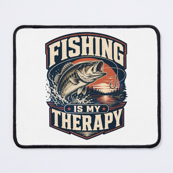 Item preview, Fishing Is My Therapy Vintage Bass Fishing Gift designed and sold by 404CLOTHINGG.