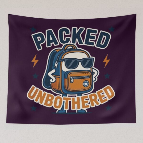 Item preview, Packed and Unbothered Funny Back To School Backpack Student T-Shirt designed and sold by HopeAndHustle.