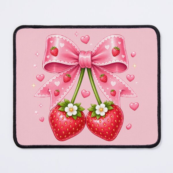Item preview,  Kawaii Strawberry Bow Cute Coquette designed and sold by Pampam-stickers.