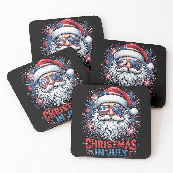 Item preview, Patriotic Christmas In July Santa Claus Shirt designed and sold by TeNovaStudio ⭐⭐⭐⭐⭐.