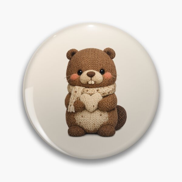 Item preview, Cute Knitted Beaver Plush | Kawaii Handmade Crochet Cottagecore designed and sold by Moons Studio.