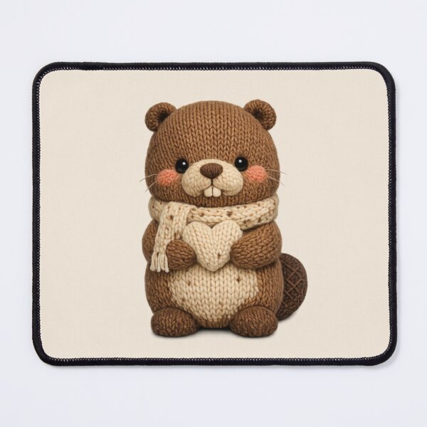 Item preview, Cute Knitted Beaver Plush | Kawaii Handmade Crochet Cottagecore designed and sold by Moons Studio.
