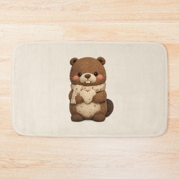 Item preview, Cute Knitted Beaver Plush | Kawaii Handmade Crochet Cottagecore designed and sold by Moons Studio.