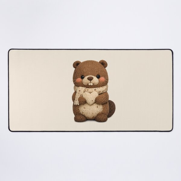 Item preview, Cute Knitted Beaver Plush | Kawaii Handmade Crochet Cottagecore designed and sold by Moons Studio.
