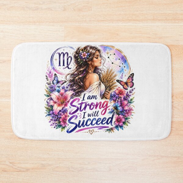 Item preview, Virgo Strong I Will Succeed Floral Goddess Zodiac Art designed and sold by Zodiac Celestial Art.