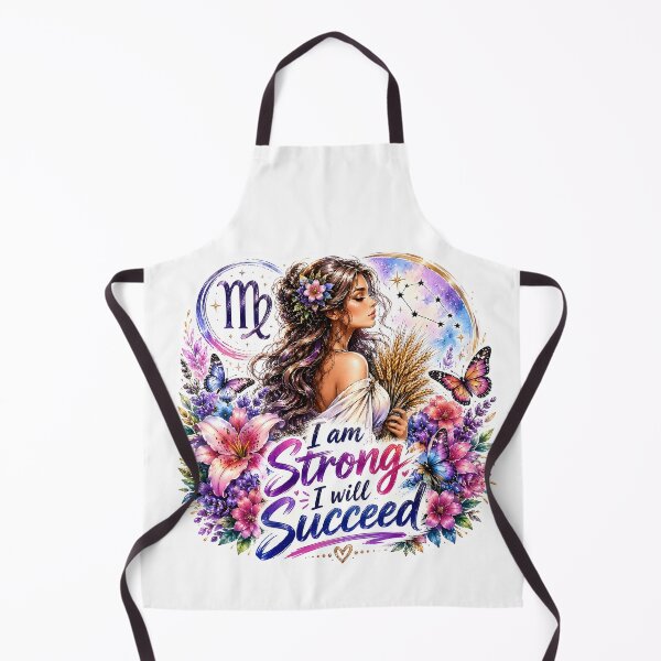 Item preview, Virgo Strong I Will Succeed Floral Goddess Zodiac Art designed and sold by Zodiac Celestial Art.