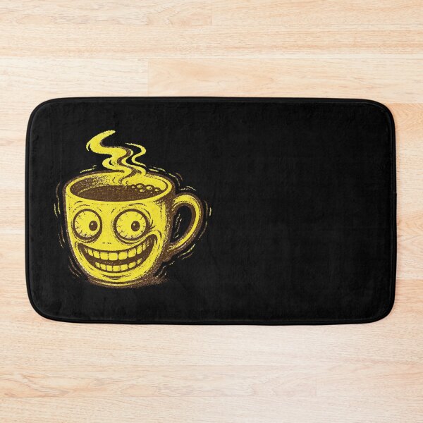 Item preview, Unhinged Fifth Coffee Cup Face Shaking – Risograph Zine Espresso Brown Electric Yellow Illustration designed and sold by OnPointOutfits.