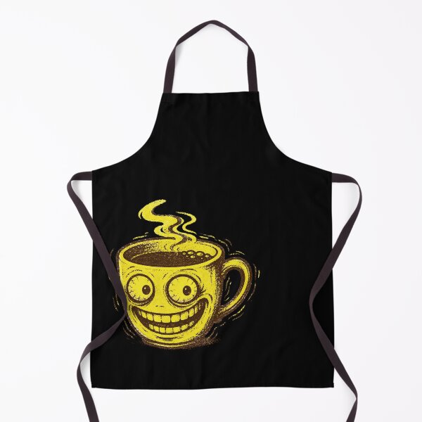 Item preview, Unhinged Fifth Coffee Cup Face Shaking – Risograph Zine Espresso Brown Electric Yellow Illustration designed and sold by OnPointOutfits.
