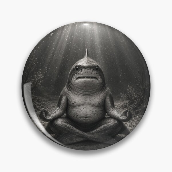 Item preview, Shark Meditation Vintage Underwater Surreal Black and White Art designed and sold by HOUSE OF TIST.