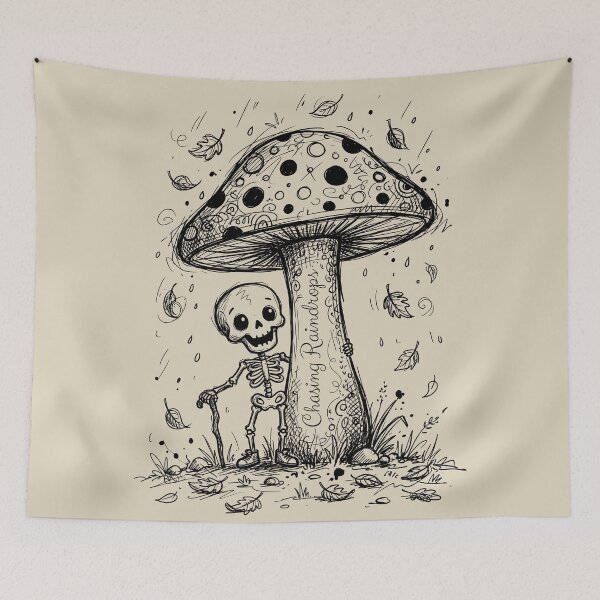Item preview, Mushroom Umbrella - Spooky Cute Skeleton designed and sold by bapupa.
