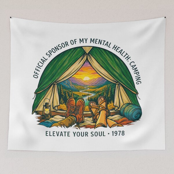 Item preview, Official Sponsor Of My Mental Health Camping Vintage Design designed and sold by Gabe1983.