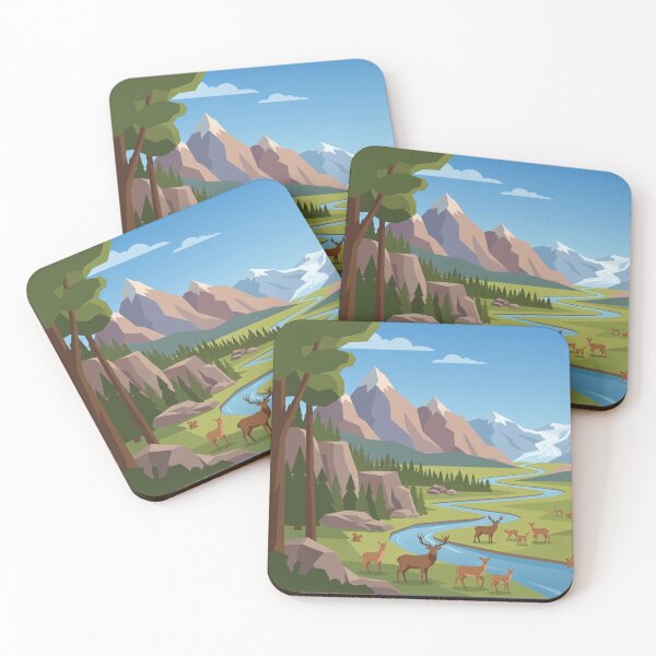 Item preview, American Wilderness Vector Art | Minimalist Flat Vector designed and sold by MIIKE DESIGN.