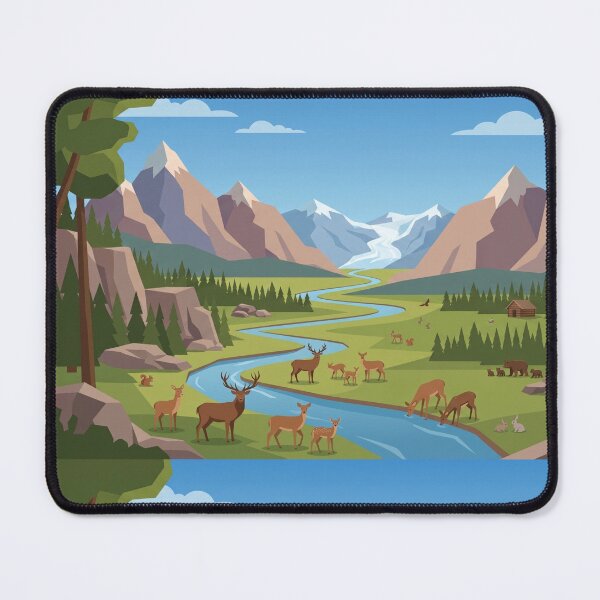 Item preview, American Wilderness Vector Art | Minimalist Flat Vector designed and sold by MIIKE DESIGN.