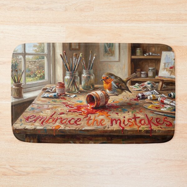Item preview, Embrace The Mistakes Spilled Red Paint Robin Art designed and sold by Englandbear.