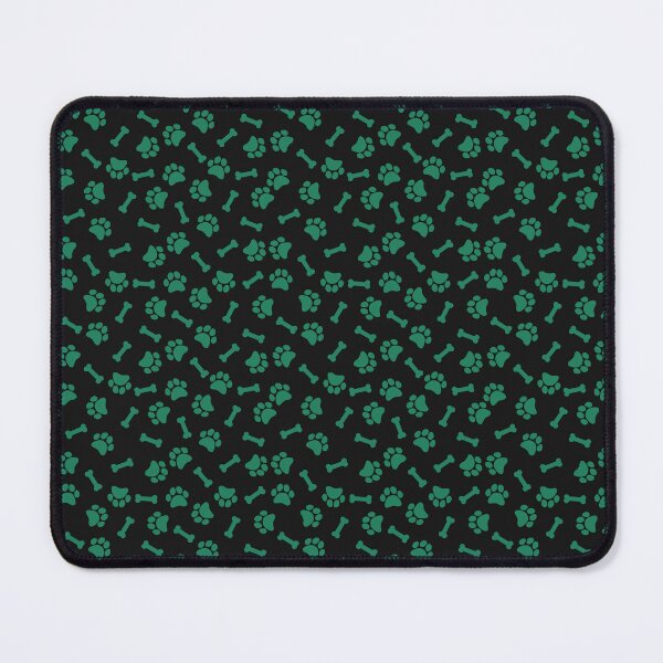 Item preview, Black And Green Dog Paw And Bone Pattern designed and sold by pattern-archive.