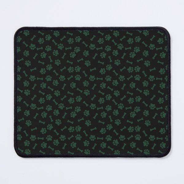 Item preview, Black And Forest Green Dog Paw And Bone Pattern designed and sold by pattern-archive.