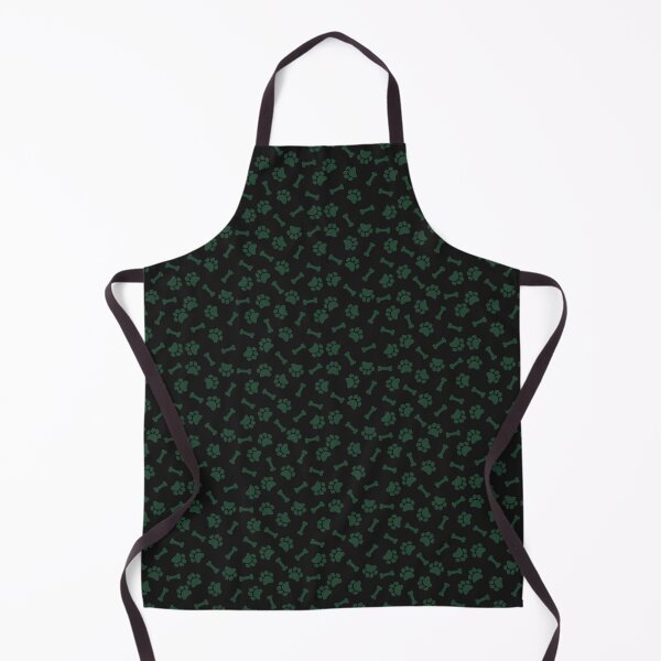 Item preview, Black And Forest Green Dog Paw And Bone Pattern designed and sold by pattern-archive.