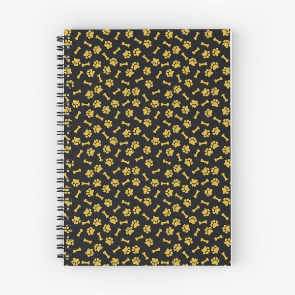 Item preview, Black And Gold Dog Paw And Bone Pattern designed and sold by pattern-archive.