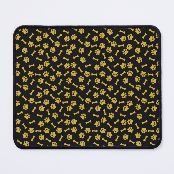 Item preview, Black And Gold Dog Paw And Bone Pattern designed and sold by pattern-archive.