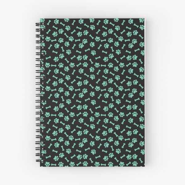 Item preview, Black And Pastel Green Dog Paw And Bone Pattern designed and sold by pattern-archive.
