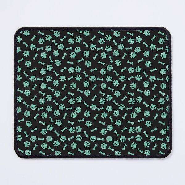 Item preview, Black And Pastel Green Dog Paw And Bone Pattern designed and sold by pattern-archive.