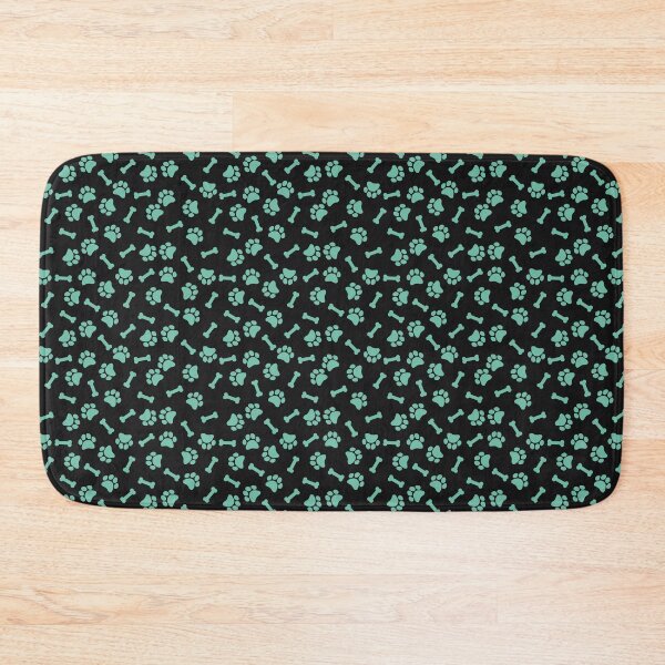 Item preview, Black And Pastel Green Dog Paw And Bone Pattern designed and sold by pattern-archive.