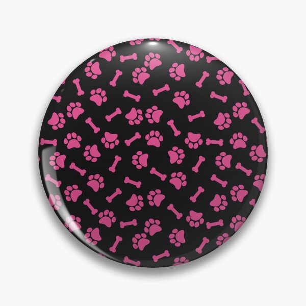 Item preview, Black And Hot Pink Dog Paw And Bone Pattern designed and sold by pattern-archive.
