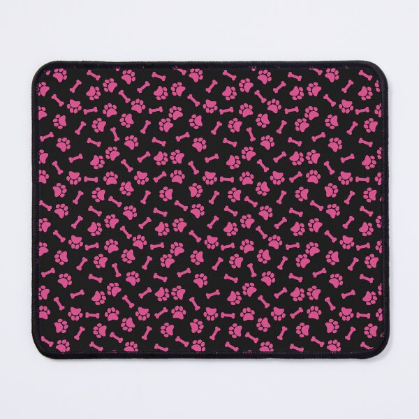 Item preview, Black And Hot Pink Dog Paw And Bone Pattern designed and sold by pattern-archive.