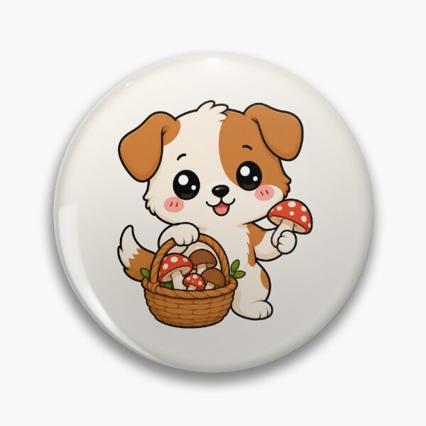 Item preview, Cute Puppy Mushroom Foraging Cottagecore Dog Art designed and sold by Seculinator.