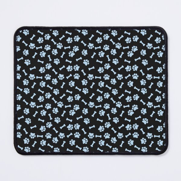 Item preview, Black And Ice Blue Dog Paw And Bone Pattern designed and sold by pattern-archive.