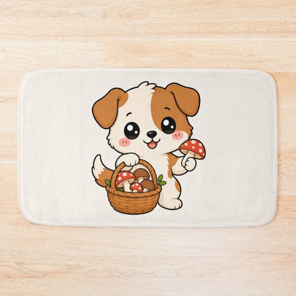 Item preview, Cute Puppy Mushroom Foraging Cottagecore Dog Art designed and sold by Seculinator.